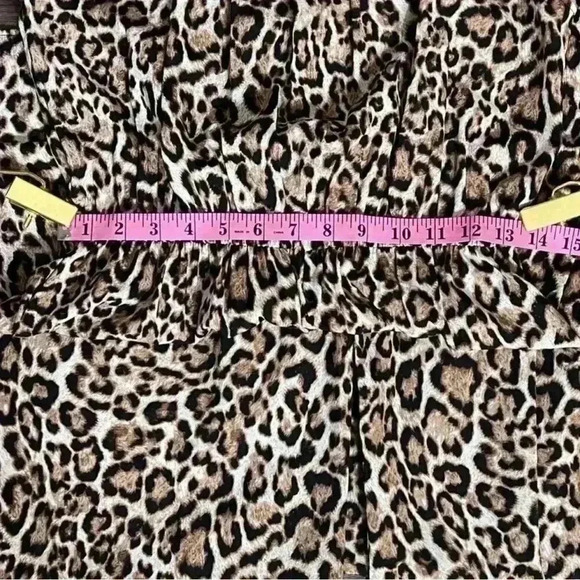 MICHAEL KORS Cheetah Flutter Sleeve Wide Leg Jumpsuit Small offices iren Mobwife - Picture 9 of 16